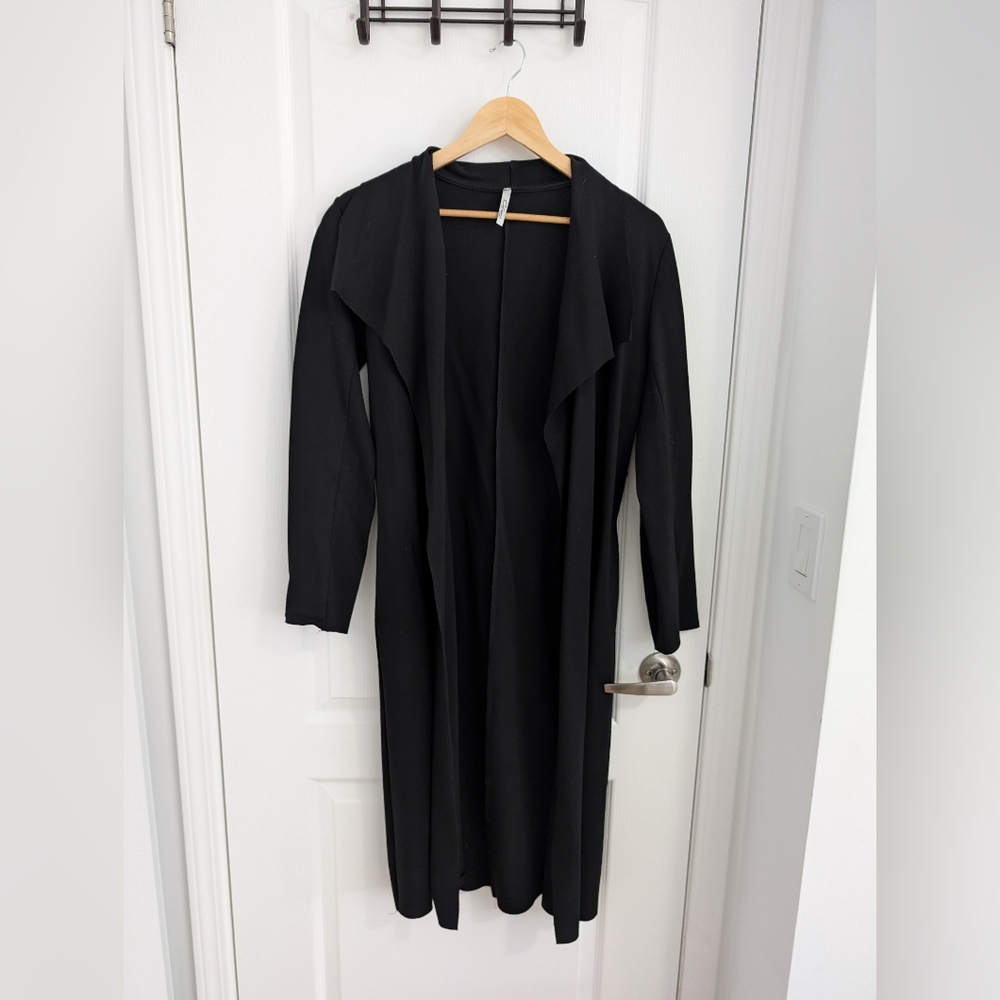 Long Waterfall Black Women's Duster / Light Jacket - Size Small